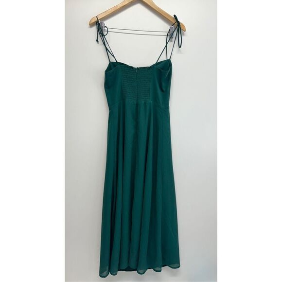AQUA Midi Dress Size Small Green Spaghetti Strap Corset Front Slit‎ NWT - Picture 10 of 11